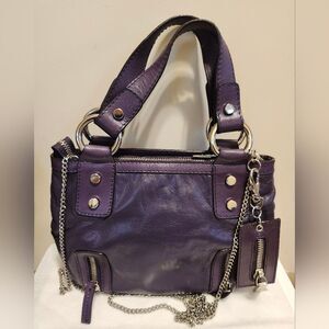 Vintage Mint Y2K Versus by Versace Purple Lambskin Leather Satchel/Crossbody Bag